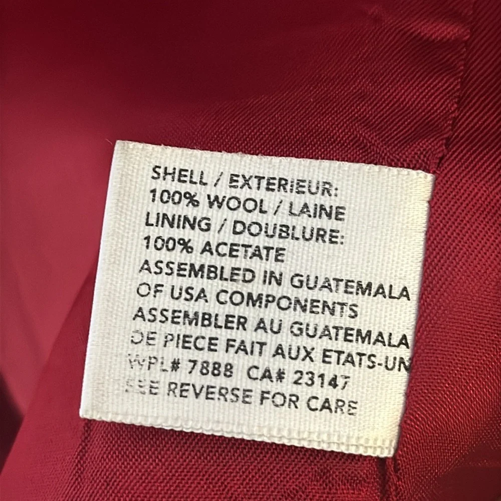 Talbots Red Women’s Coat 100% Wool red Vintage coat size 8 - Picture 13 of 16